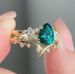 Sanjie New Natural London Green Water Drop Versatile Internet Red Women's Jewelry Pair Ring_ipsvogv.com