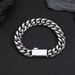 Hip Hop Spring Buckle Stainless Encrypted Cuban Chain Titanium Steel Jewelry High-end Men's Bracelet_ipsvogv.com