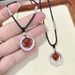 Internet Celebrity Couple Bodhi Bead Red Agate Female Lovesickness Bean, Auspicious Cloud Circle, Safety Buckle, Woven_ipsvogv.com