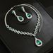 2025 Bride Wedding Banquet Full Diamond Flower Water Drop Set New Necklace Jewelry_ipsvogv.com