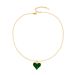 Commuter style stainless steel love heart green diamond chain necklace feminine temperament_ipsvogv.com
