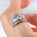 Women's three layer engagement ring set Zircon micro inlaid ring_ipsvogv.com