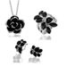 Women's Jewelry Set Three Piece Set Black Rose Earrings Necklace Bracelet Wedding Set_ipsvogv.com