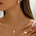 Fashion OL flower earring necklace set, niche inlaid zircon design, ring earrings, versatile accessories_ipsvogv.com