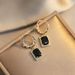 Cao Shi's French Palace Black Zircon for Women with Light Luxury Unique Design Temperament and Earrings_ipsvogv.com