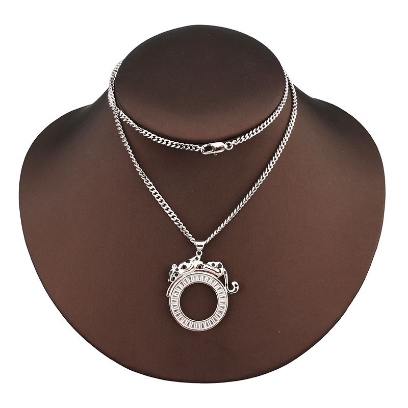 Circular Hollow Leopard Pendant With Micro Inlaid Zircon Hip-hop Jewelry, Street Rap Singer Men's Necklace_ipsvogv.com