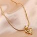 New creative fashion glossy simple love necklace earrings set_ipsvogv.com