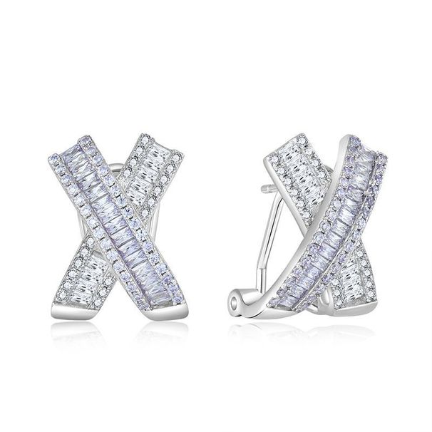 sterg Sier Fashionable And Light Zircon Geometric Arc Earrings_ipsvogv.com
