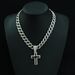 Hot Selling Black Drip Oil Cross Alloy Pendant, Hip-hop Men's Cuban Chain, Personalized And Simple_ipsvogv.com