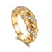 Popular twisted croissant ring female ins cold style gold plated zircon ring can be stacked_ipsvogv.com