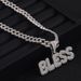 Hip Hop Shiny Cuban Chain Exaggerated Letter Graphic Full Diamond Pendant Necklace_ipsvogv.com
