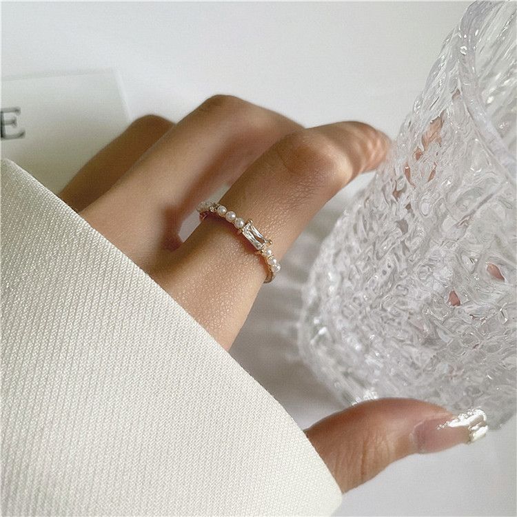 Zircon Pearl For Women, Versatile, Fashionable, Niche Design, Cool Style, Adjustable Opening, Index Finger Ring_ipsvogv.com
