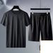 Men's Clothing Ice silk sports suit two piece summer new men's casual suit brand quick drying basketball running suit men's clothing_ipsvogv.com