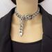 Metal Buckle Necklace Female Exaggerated Thick Chain Collarbone Chain_ipsvogv.com