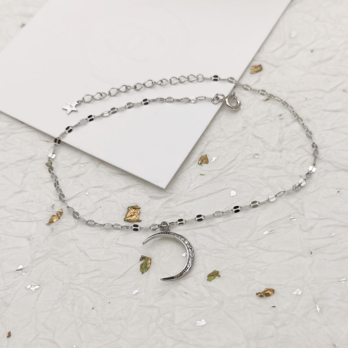 Full Body Silver (tile Chain Crescent Chain) Japanese And Korean Minimalist Ins Cool Style Small Fresh Temperament Foot_ipsvogv.com