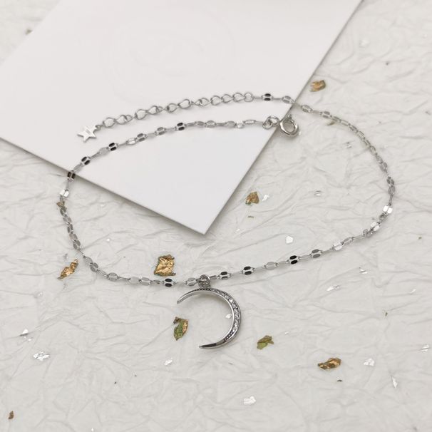Full Body Silver (tile Chain Crescent Chain) Japanese And Korean Minimalist Ins Cool Style Small Fresh Temperament Foot_ipsvogv.com