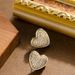 Dongdaemun, South Korea - Fashionable, Personalized, Small Fragrance, Full Diamond Heart Shaped Earrings, Women's High_ipsvogv.com