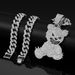 Jewelry Set Unisex Hip Hop Cuban Chain Fashion Full Diamond Bear Pendant Necklace_ipsvogv.com