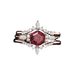 Sanjie Xiyin Jewelry Rose Gold Three Piece Set Ring Red Handpiece_ipsvogv.com