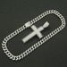 Hip hop men's domineering full diamond cross pendant Cuban chain necklace trendy personality street dance accessories_ipsvogv.com