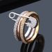 Hot Selling Tricolor Detachable Ring, Women's Personalized Micro Inlaid Zircon Pin Ring_ipsvogv.com