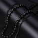 Men's Jewelry Double Layered Black Round Bead Necklace Jewelry Stainless Steel Personality Retro Handmade Old Jewelry_ipsvogv.com