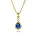 Luxury Gemstone Teardrop Shaped Inlaid Full Diamond Cross Border Simple Pendant Necklace Ruby Clavicle Chain Retro High End Feel_ipsvogv.com