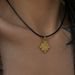 Spot INS Gold Plated Titanium Steel Retro Cross Black Leather Rope Necklace_ipsvogv.com