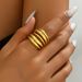 Unisex Geometric Light Luxury Style Plain Ring Female Personality Multi Layer Line Design Irregular Ring Index Finger Ring_ipsvogv.com