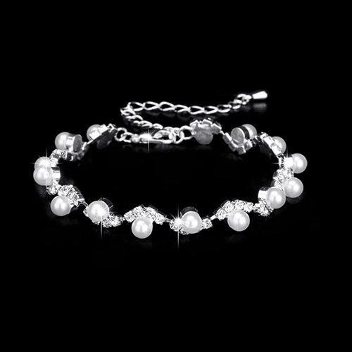 Elegant 3-Piece Pearl Jewelry Set - Necklace, Earrings & Bracelet For Wedding_ipsvogv.com