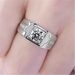 New Domineering And Fashionable Simulation Diamond Ring, Men's Platinum Plated Mosang Stone Ring_ipsvogv.com