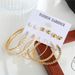 Wrapping Pearl Big Ear Ring Geometric Earrings Set Simple Love Stud Earrings Combination Earrings_ipsvogv.com