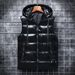Winter New Casual Shiny Thickened Warm Down Cotton Waistcoat Men's Sleeveless Vest Jacket_ipsvogv.com