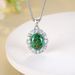 Light luxury full S sterling silver necklace for women with Chinese red high carbon diamond 8A ice flower zircon_ipsvogv.com