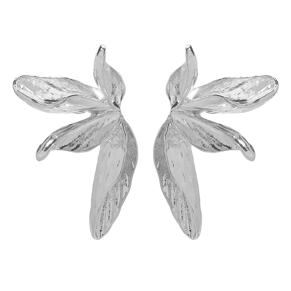 E13112ZA New Product Three Dimensional Alloy Large Earrings, Light Luxury Heavy Industry Symmetrical Flower Earrings_ipsvogv.com
