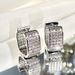 Cao Shi's Micro Inlaid Women's Minimalist New Style Trendy Ear Buckle Geometric Square Double Sided Earrings_ipsvogv.com