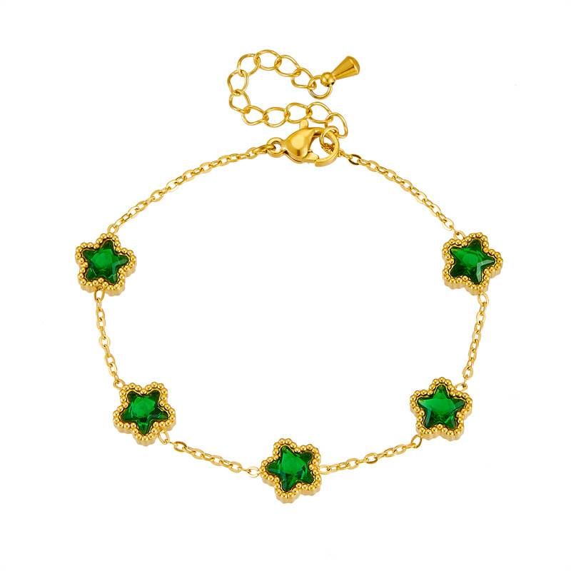 Designer fashion vintage diamond Star accessory chain stainless steel gold plated bracelet_ipsvogv.com