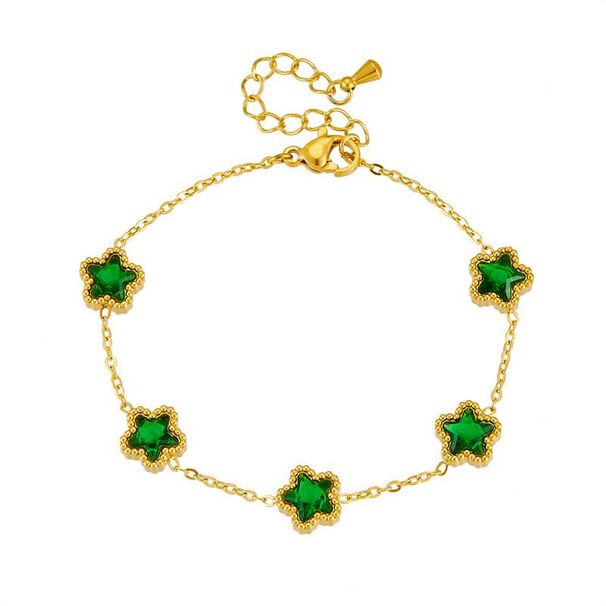 Designer fashion vintage diamond Star accessory chain stainless steel gold plated bracelet_ipsvogv.com