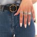 Cao Shi's Creative Micro Inlaid Zircon Ring With Three Rings For Women_ipsvogv.com