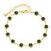 Retro Style Copper Plated K Real Gold French Bracelet Inlaid With Dark Green Zircon Texture Exquisite Jewelry_ipsvogv.com