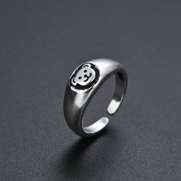 Unisex Student Style Fashionable Cute Little Bear Versatile Ring Retro Internet Celebrity Blogger Same Style Open Ring Female_ipsvogv.com