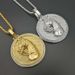 Hip Hop Jewelry 316 Stainless Steel Gold-Plated Diamond-Inlaid Round Horse Head Pendant_ipsvogv.com