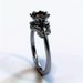 Sanjie's New Jewelry Women's Flower Shaped Electroplating Gun Black Handmade Inlaid Zircon Ring_ipsvogv.com
