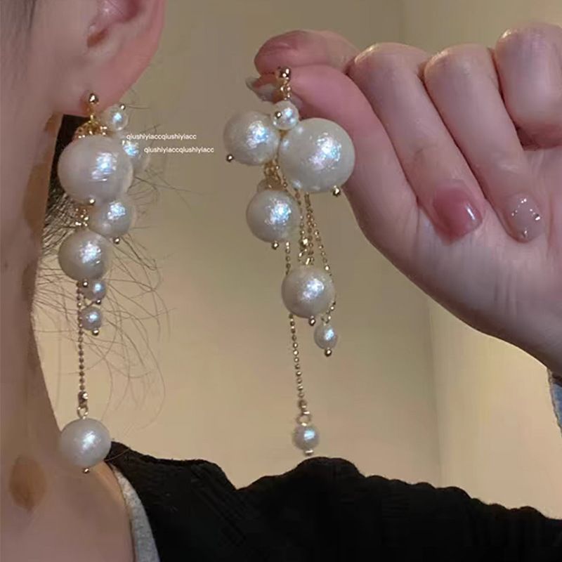 Women’s Jewelry Set Fashion Romanticism~Holiday Style Pearl Tassel Earrings New Style Niche Design Light Luxury High End Earrings For Women_ipsvogv.com