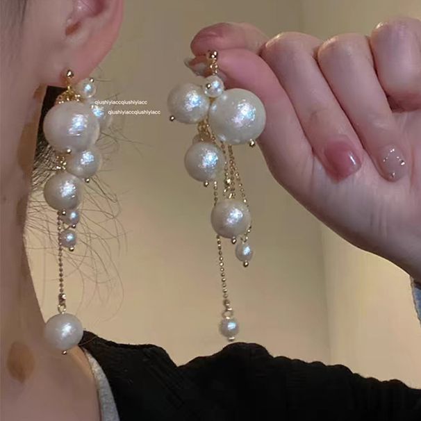 Women’s Jewelry Set Fashion Romanticism~Holiday Style Pearl Tassel Earrings New Style Niche Design Light Luxury High End Earrings For Women_ipsvogv.com