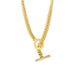 Women's Jewelry Denim Cuban Chain OT Buckle Necklace Simple Personality Copper Gold Plated Clavicle Chain Necklace Female_ipsvogv.com