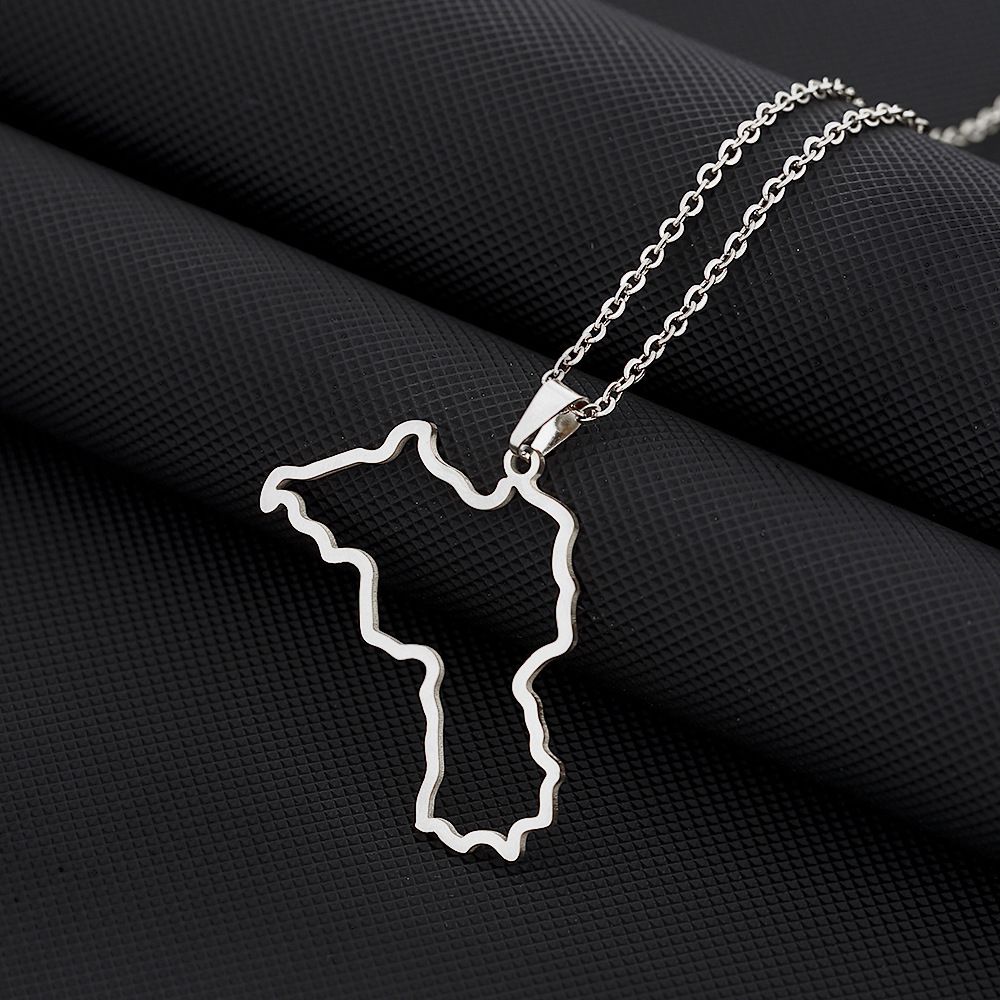 Hot Selling Stainless Steel Family Style Kurdistan Map Necklace Geometric Pendant Accessories New Product_ipsvogv.com