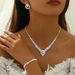 2025 Brilliant Fresh Full Diamond Bowknot Tassel Women's Jewelry Set Xiyin Hot Selling Three Pieces_ipsvogv.com