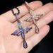 Women's & Men's Jewelry Winged Cross Pendant Necklace With Zircon Stones, Trendy Hip-Hop Style Chain For Everyday Wear_ipsvogv.com