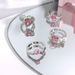 Ring 【 】 People's 2617 Collection Female Student Pink Diamond Love Texture Pearl Zircon Tassel Chain Sweet Cool Style 【 】_ipsvogv.com